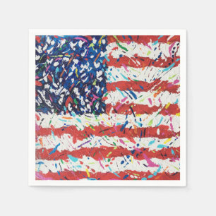 4. Juli US Confetti Flag Cocktail Napkins Serviette