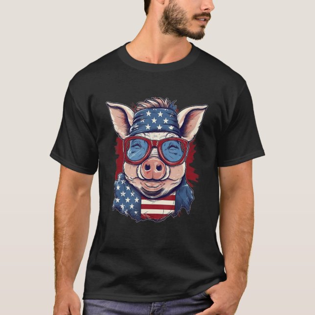 4. Juli US-Fahne 1 T-Shirt (Vorderseite)