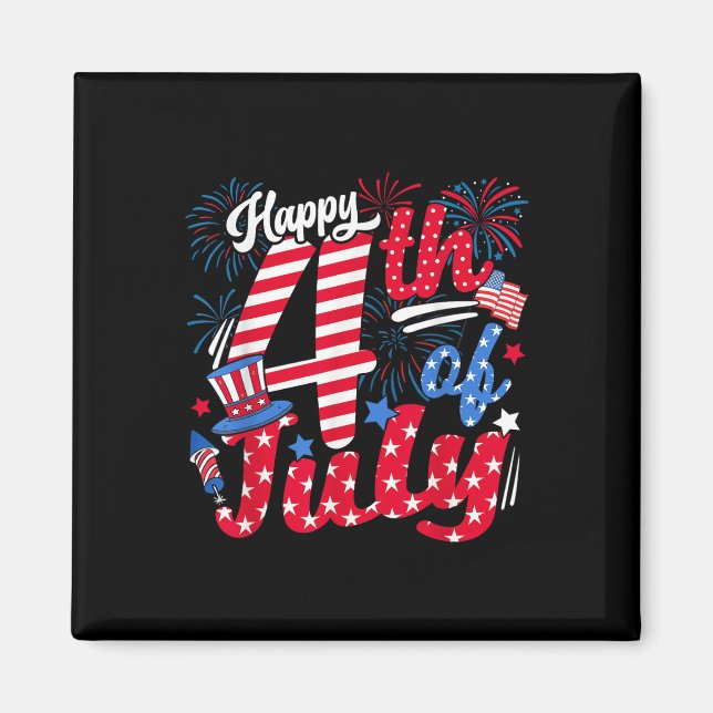 4. Juli US Flag American 4. Juli Ind. Magnet (Vorne)