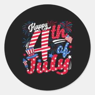 4. Juli US Flag American 4. Juli Ind. Runder Aufkleber