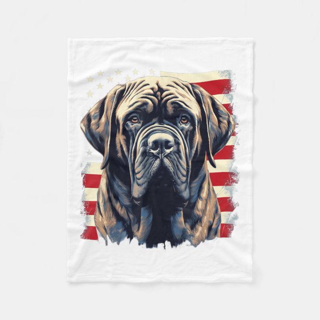 4. Juli US Flag Englisch Mastiff Hund _1 Fleecedecke (Vorderseite)