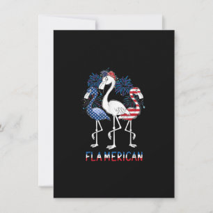 4. Juli US Flag Funny Patriotic Flamingo Flame Einladung
