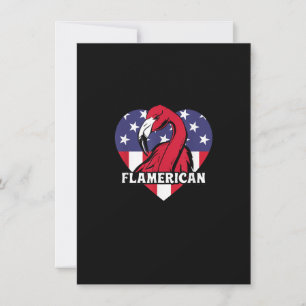 4. Juli US Flag Funny Patriotic Flamingo Flame Einladung