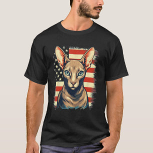 4. Juli US Flag Oriental Kurzhaarkatze 1 T-Shirt