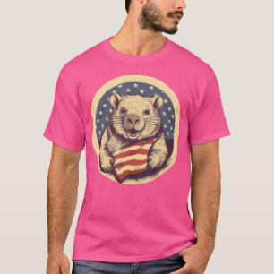 4. Juli US Flag Wombat T-Shirt
