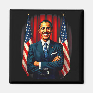4. Juli US-Flagge 44. Präsident Barack Obama T- Magnet