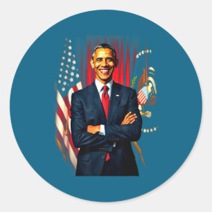 4. Juli US-Flagge 44. Präsident Barack Obama T- Runder Aufkleber