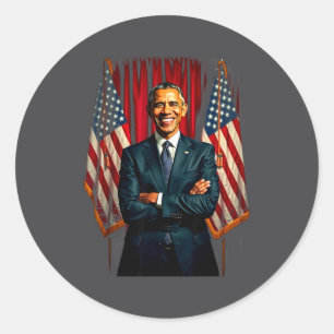 4. Juli US-Flagge 44. Präsident Barack Obama T- Runder Aufkleber