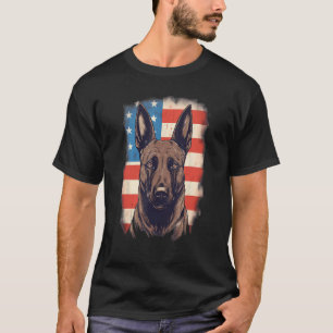 4. Juli US-Flagge Belgisches Malinois Hund T-Shirt