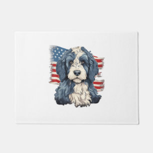4. Juli US-Flagge Bernedoodle Hund T - Shirt Fußmatte