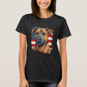 4. Juli US-Flagge Black Mouth Cur Hund T-Shirt