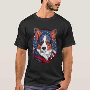 4. Juli US-Flagge Cardigan Welsh Corgi Hund 1 T-Shirt
