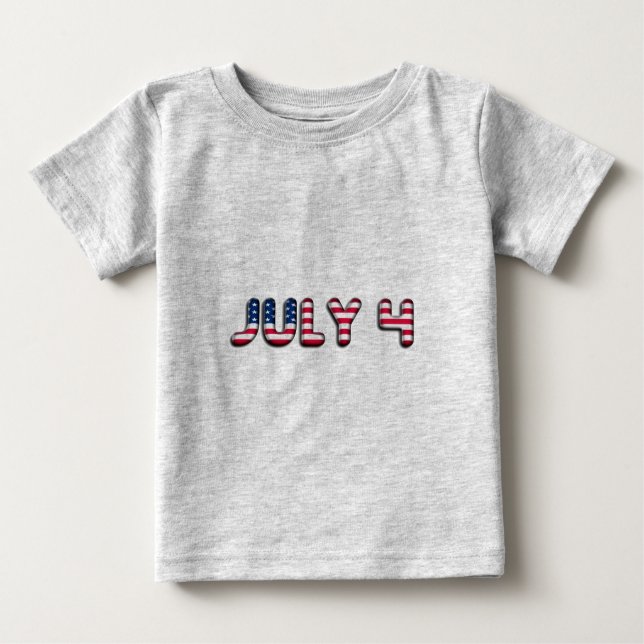 4. Juli US Flagge der amerikanischen Flaggentypogr Baby T-shirt (Vorderseite)