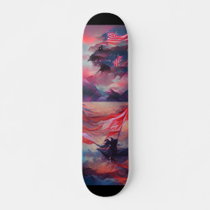 4. Juli US-Flagge Digitale abstrakte Kunst Skateboard