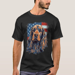 4. Juli US-Flagge English Cocker Spaniel Hund T-Shirt