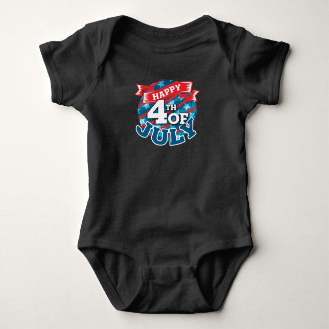 4. Juli - US-Flagge Farbe Baby Strampler (Vorderseite)