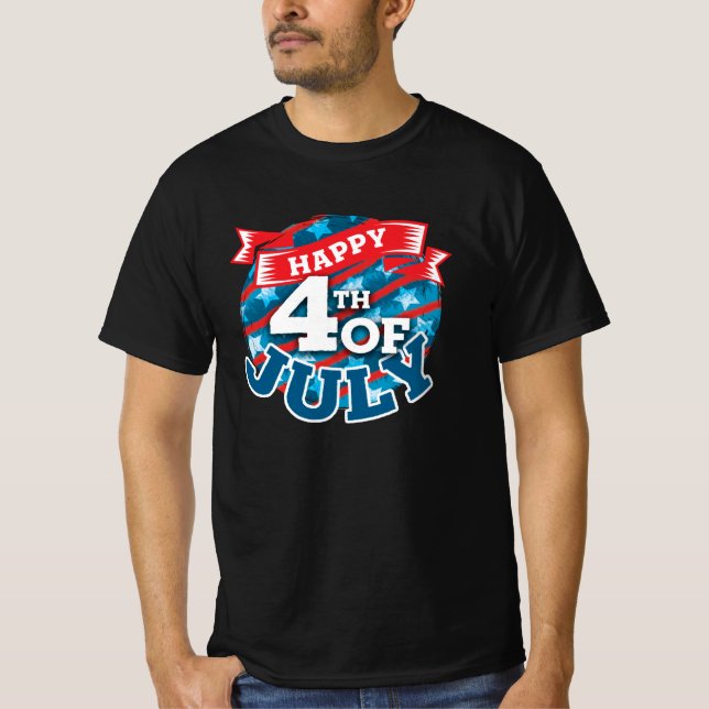 4. Juli - US-Flagge Farbe T-Shirt (Vorderseite)