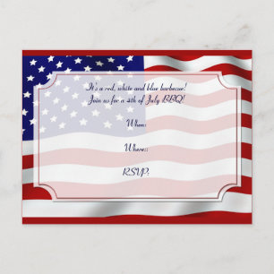 4. Juli US Flagge Forever Flag Einladungspostkarte