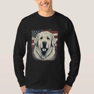 4. Juli US-Flagge Great Pyrenees Hund T-Shirt