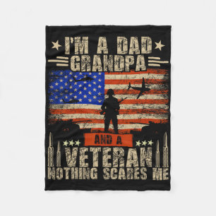 4. Juli US-Flagge Ich bin ein Vater Opa und ein Ve Fleecedecke