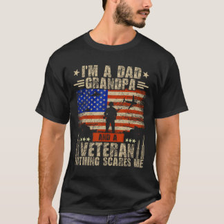 4. Juli US-Flagge Ich bin ein Vater Opa und ein Ve T-Shirt