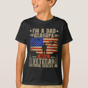 4. Juli US-Flagge Ich bin ein Vater Opa und ein Ve T-Shirt