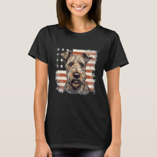 4. Juli US-Flagge Irischer Terrier Hund T-Shirt