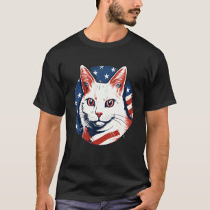 4. Juli US-Flagge Japanese Bobtail Katze T-Shirt