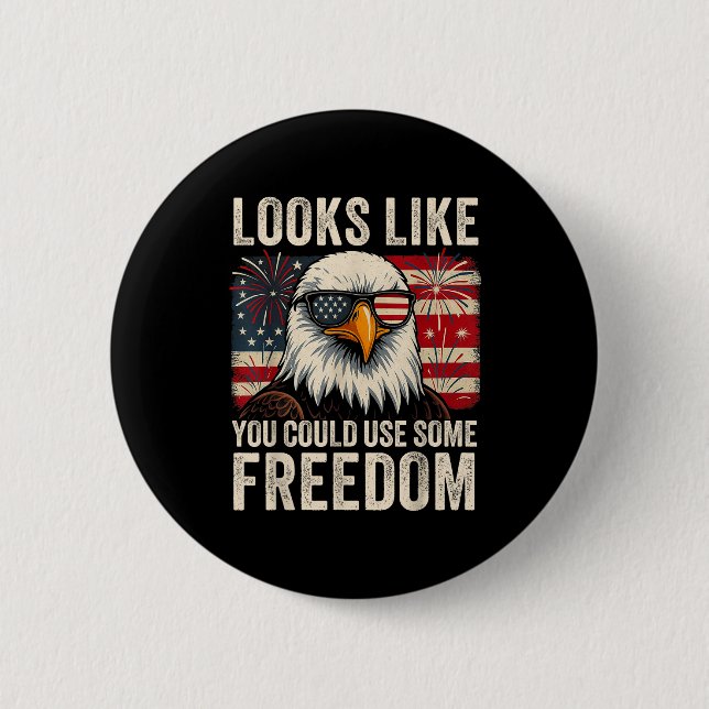 4. Juli US-Flagge Meme Sieht So Aus, Als Ob Sie Et Button (Vorderseite)