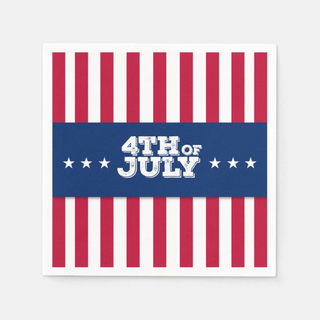 4. Juli US Flagge Napkins Serviette (Vorderseite)