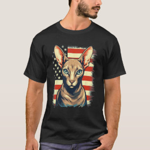 4. Juli US-Flagge Oriental Shorthair Katze 1 T-Shirt