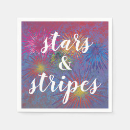 4. Juli US Flagge Patriotische Feuerwerke Serviette