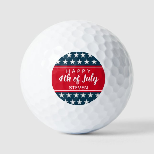 4. Juli US Flagge Personalisiert Golfball (Vorderseite)