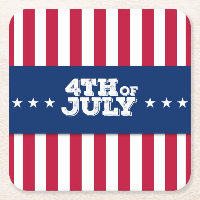 4. Juli US Flagge Rechteckiger Pappuntersetzer (Vorderseite)