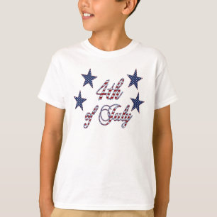 4. Juli US Flagge Typografie T-Shirt
