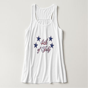 4. Juli US Flagge Typografie Tank Top