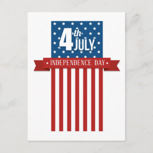 4. Juli US Flagge - Unabhängigkeitstag Postkarte