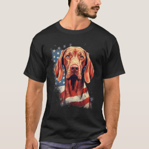 4. Juli US-Flagge Vizsla Hund T-Shirt
