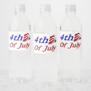 4. Juli US Flagge Wasserflaschenetikett