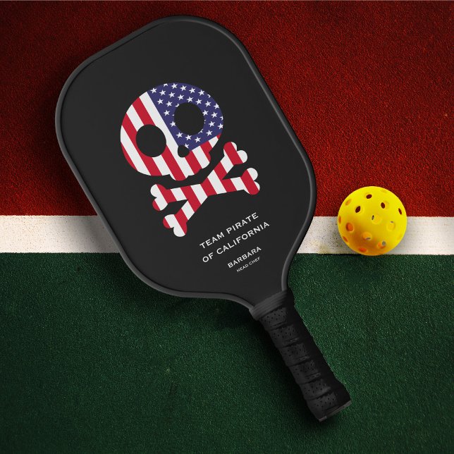 4. Juli US Skull Bones Pickleball Team Familie Pickleball Schläger (4th of July US Flag American Flag Skull Bones Pickleball Team Family Pickleball Paddle
)