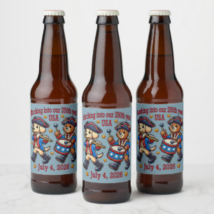 4. Juli USA 250. Jahrestag Halbjahr Bierflaschenetikett