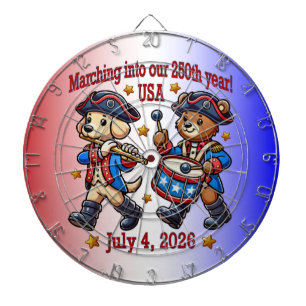 4. Juli USA 250. Jahrestag Halbjahr Dartscheibe