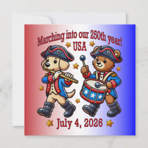 4. Juli USA 250. Jahrestag Halbjahr Einladung