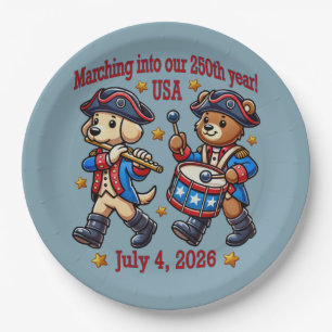 4. Juli USA 250. Jahrestag Halbjahr Pappteller