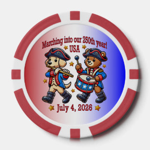 4. Juli USA 250. Jahrestag Halbjahr Pokerchips