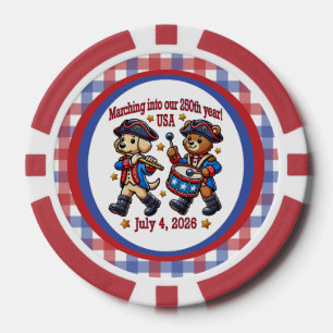 4. Juli USA 250. Jahrestag Halbjahr Pokerchips