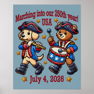 4. Juli USA 250. Jahrestag Halbjahr Poster