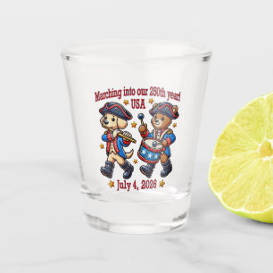4. Juli USA 250. Jahrestag Halbjahr Schnapsglas