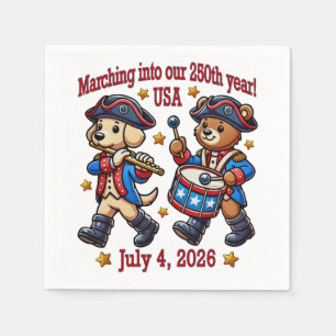 4. Juli USA 250. Jahrestag Halbjahr Serviette