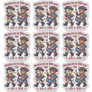 4. Juli USA 250. Jubiläum Semiquincentennial Aufkleber